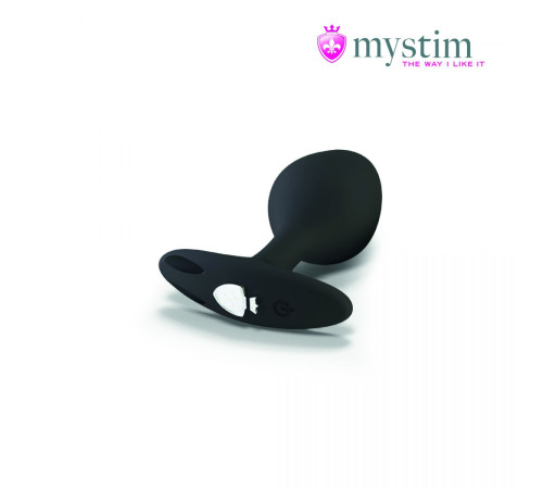 Черная пробка Mystim Rocking Vibe S с возможностью подключения к электростимулятору - 9,7 см.