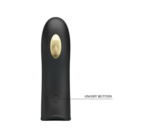 Черная вибронасадка на палец с электростимуляцией Marico