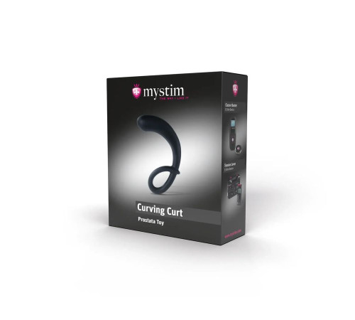 Черный массажер простаты Curving Curt - 13 см.