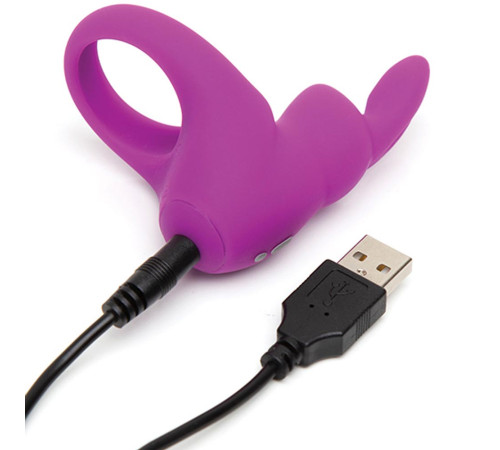 Фиолетовое эрекционное виброкольцо Happy Rabbit Rechargeable Rabbit Cock Ring