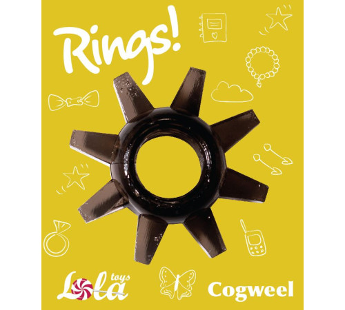 Чёрное эрекционное кольцо Rings Cogweel