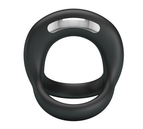 Черное виброкольцо на пенис и мошонку Elliott