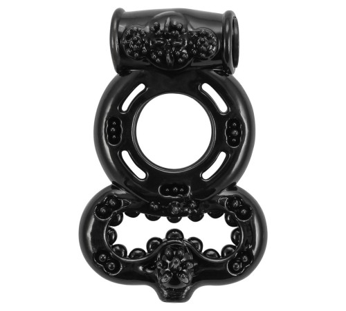 Чёрное эрекционное кольцо Rings Treadle с подхватом