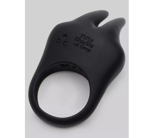 Черное эрекционное виброкольцо Sensation Rechargeable Vibrating Rabbit Love Ring