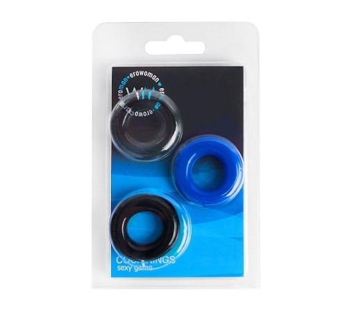 Набор из трех разноцветных эрекционных колец Erowoman-Eroman