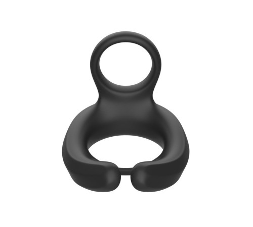 Черное эрекционное виброкольцо Cock Ring с пультом ДУ