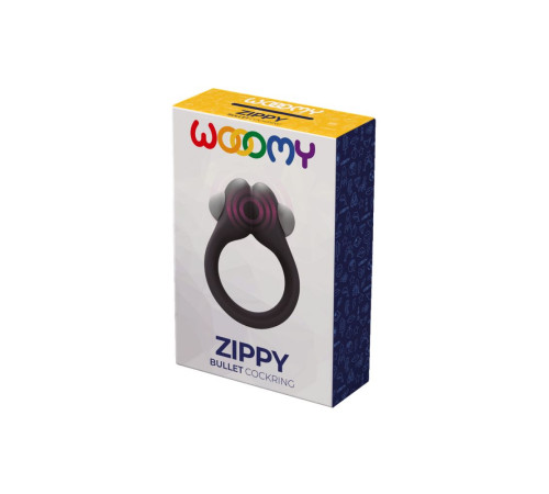 Черное эрекционное кольцо Zippy Vibrating Ring With Bullet