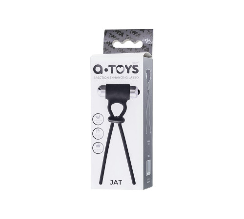 Черное эрекционное лассо на пенис Jat