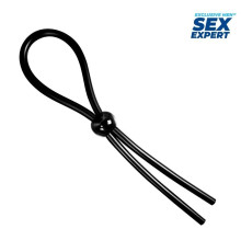 Черное силиконовое лассо с шариком для утяжки