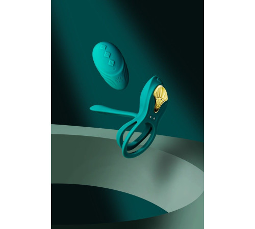 Зеленое эрекционное виброкольцо Bayek с пультом ДУ