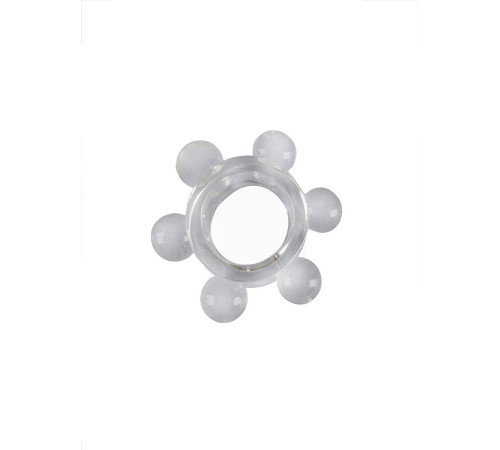 Прозрачное эластичное эрекционное кольцо с 6 шариками