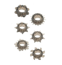 Набор из 6 дымчатых эрекционных колец MENZSTUFF 6PC STRECHEABLE RING SET