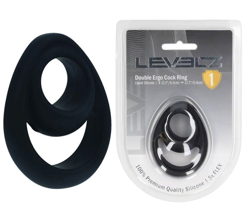 Черное эрекционное кольцо Double Ergo Silicone Cockring