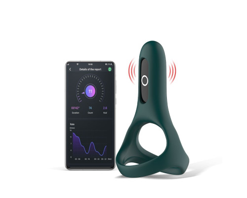 Заказать Изумрудное виброкольцо Magic Motion Rise с подхватом мошонки Заказать Изумрудное виброкольцо Magic Motion Rise с подхватом мошонки