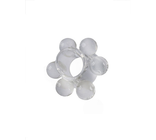 Прозрачное эрекционное кольцо с 6 стимулирующими шариками