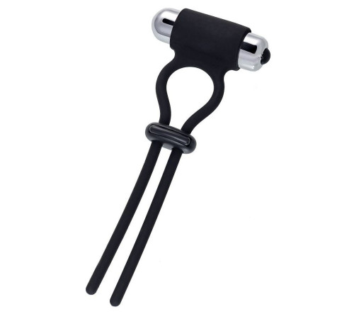 Черное эрекционное лассо на пенис Jat