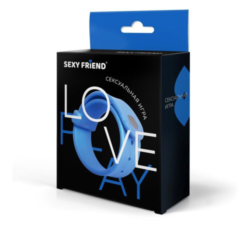 Голубой эрекционный ремешок-утяжка