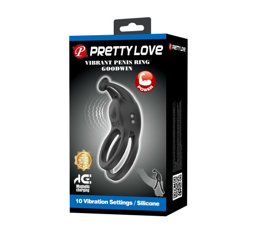 Черное перезаряжаемое виброкольцо Goodwin