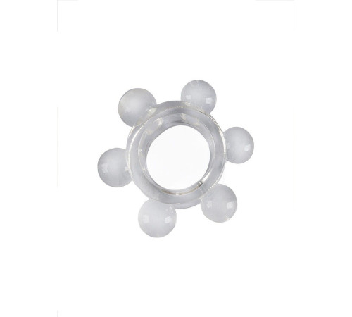 Прозрачное эрекционное кольцо с 6 стимулирующими шариками