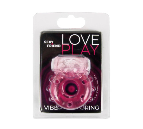 Розовое эрекционное виброкольцо с бабочкой