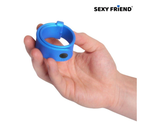 Голубой эрекционный ремешок-утяжка