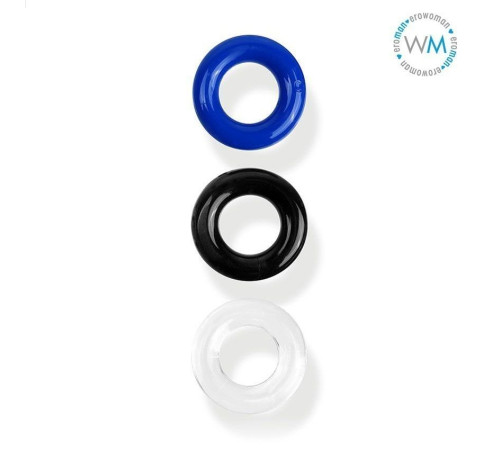 Набор из трех разноцветных эрекционных колец Erowoman-Eroman