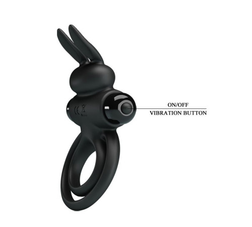 Черное эрекционное кольцо с вибростимуляцией клитора Vibrant Penis Ring III