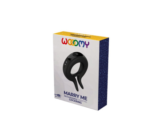 Черное эрекционное кольцо Marry Me Rechargeable Vibrating Cockring