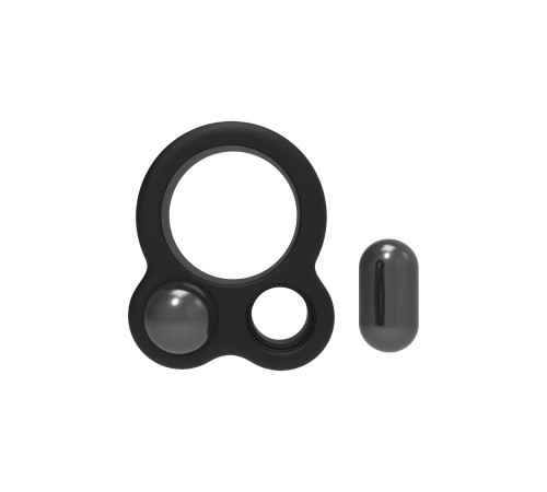 Черное эрекционное кольцо с утяжелителями Cockring Dual Weight