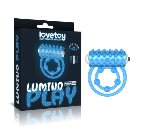 Голубое, светящееся в темноте виброкольцо Lumino Play Vibrating Penis Ring Голубое, светящееся в темноте виброкольцо Lumino Play Vibrating Penis Ring