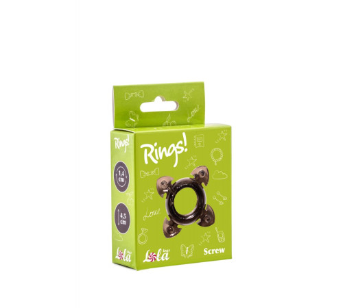 Чёрное эрекционное кольцо Rings Screw