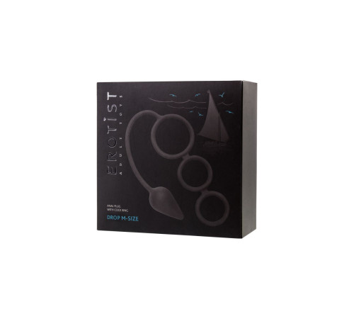 Тройное эрекционное кольцо с анальным хвостом Drop M-size