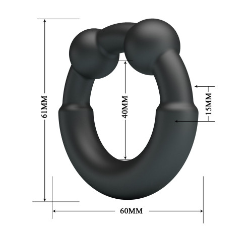 Черное эрекционное кольцо Meco