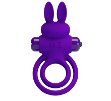 Фиолетовое эрекционное кольцо с вибростимуляцией клитора Vibrant Penis Ring III