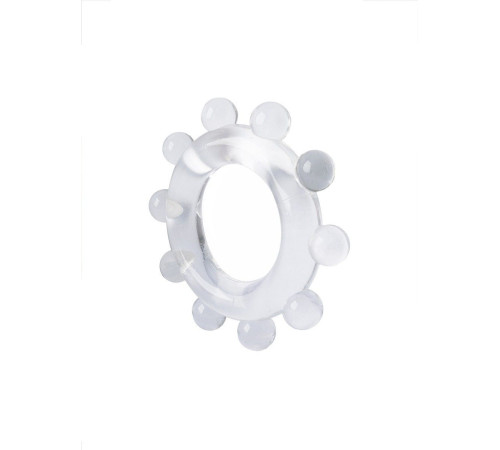Прозрачное эрекционное кольцо со стимулирующими шариками
