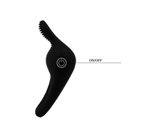 Чёрное эрекционное виброкольцо Thimble