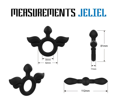 Черное эрекционное кольцо с крыльями Rooster Jeliel Angel