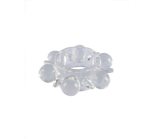 Прозрачное эрекционное кольцо с шариками и шипами