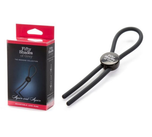 Тёмно-серое эрекционное кольцо с зажимом Again and Again Adjustable Cock Ring