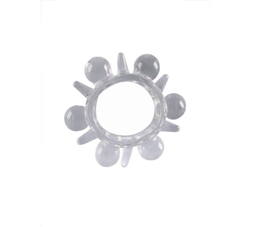 Прозрачное эрекционное кольцо с шариками и шипами