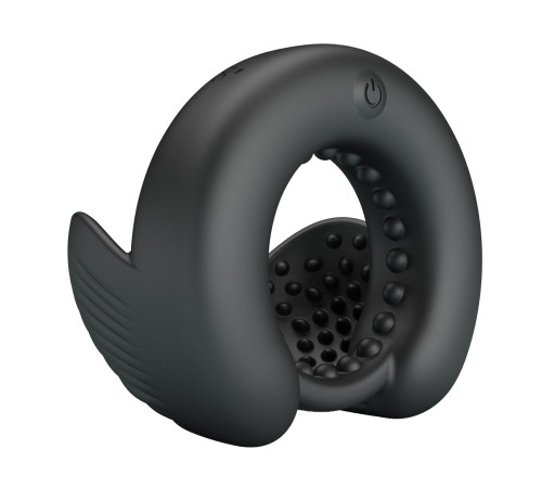 Черное эрекционное виброкольцо Quentin