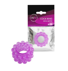 Лиловое эрекционное кольцо с 2 рядами стимулирующих шариков