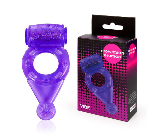 Фиолетовое эрекционное виброкольцо с шипиками