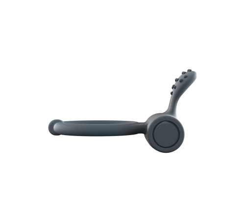 Серое перезаряжаемое эрекционное кольцо с вибрацией Power Clit