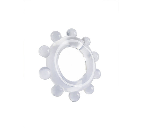 Прозрачное эрекционное кольцо со стимулирующими шариками