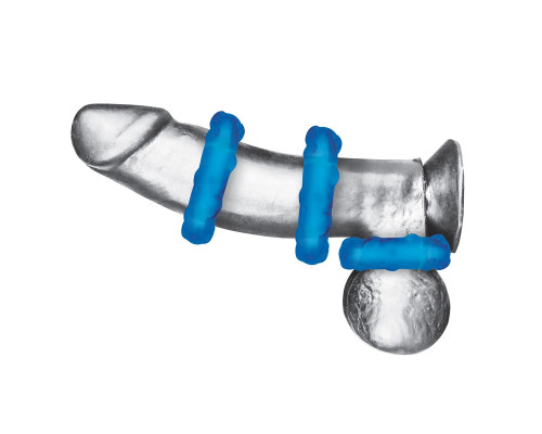 Заказать Комплект из трех голубых эрекционных колец 3-Pack Ribbed Rider Cock Ring Set Заказать Комплект из трех голубых эрекционных колец 3-Pack Ribbed Rider Cock Ring Set
