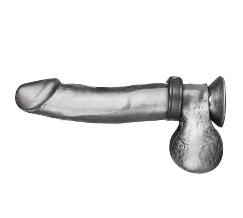 Кольцо на пенис из искусственной кожи на клепках SNAP COCK RING