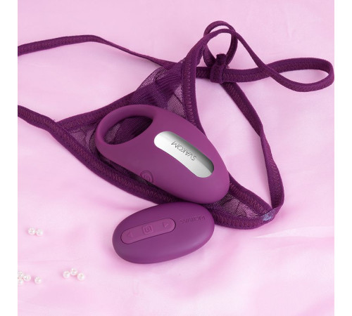 Фиолетовое эрекционное кольцо Winni с вибрацией и пультом ДУ