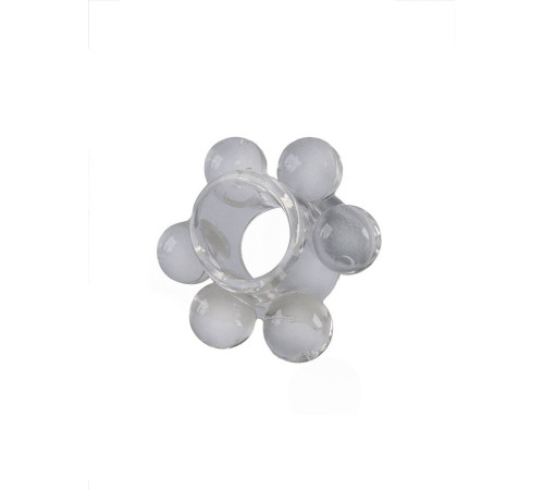 Прозрачное эластичное эрекционное кольцо с 6 шариками
