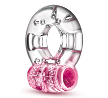 Розовое эрекционное виброкольцо Arouser Vibrating C-Ring